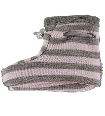 Joha Tofflor - Merino Ull - Rosa/Brun Melange