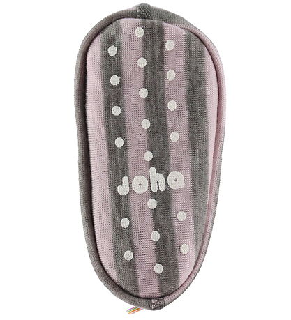 Joha Tofflor - Merino Ull - Rosa/Brun Melange