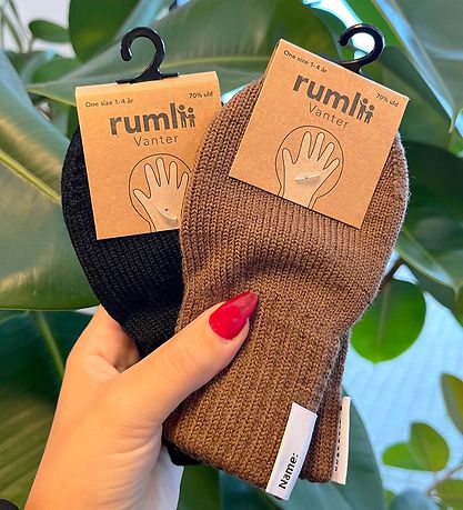 rumlii Fäustlinge - Wolle/Acryl - Schwarz