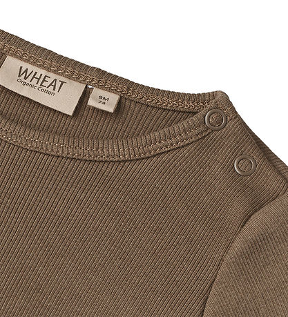 Wheat Bodysuit l/s - Rib - Peter - Grey Brown