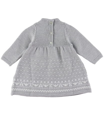 Emporio Armani Kleid - Wolle - Grau Meliert m. Weiß
