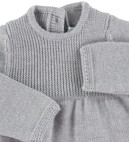 Emporio Armani Kleid - Wolle - Grau Meliert m. Weiß