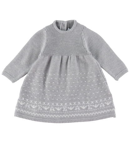 Emporio Armani Kleid - Wolle - Grau Meliert m. Weiß