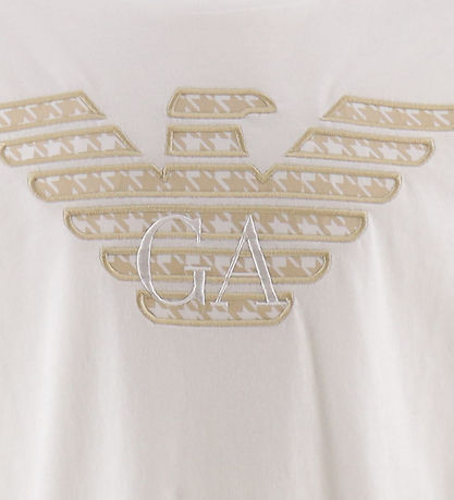 Emporio Armani T-Shirt - Wei/Beige m. Logo