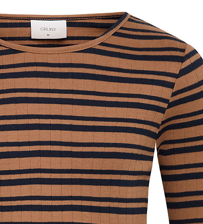Grunt Bluse - Rib - Dopin - Kaffee Stripe