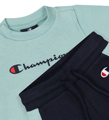 Champion Sweat Set - Sweatshirt/Sweatpants - Mint/Navy