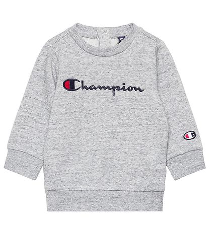 Champion Sweat Set - Sweatshirt/Sweatpants - Grey Melange/Navy
