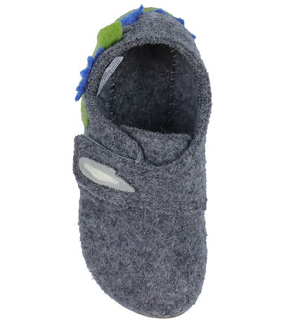 Living Kitzbhel Slippers - Wool - Grey w. Dragon