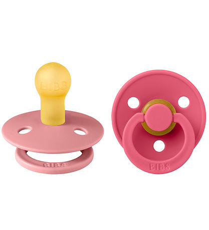 BIBS Colour Pacifiers - 2-Pack - Size 1 - Round - Dusty Pink/Cor