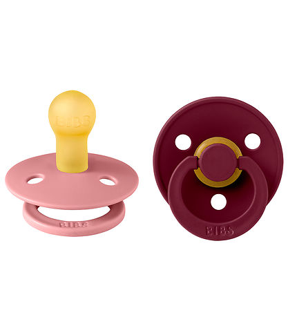 BIBS Colour Pacifiers - 2-Pack - Size 1 - Round - Dusty Pink/Cor