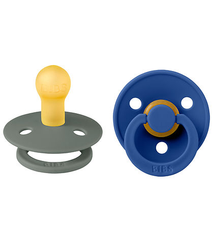 BIBS Colour Pacifiers - 2-Pack - Size 1 - Round - Pine/Cornflowe