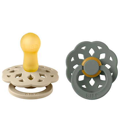 BIBS Bohemia Pacifiers - 2-Pack - Size 1 - Round - Vanilla/Pine