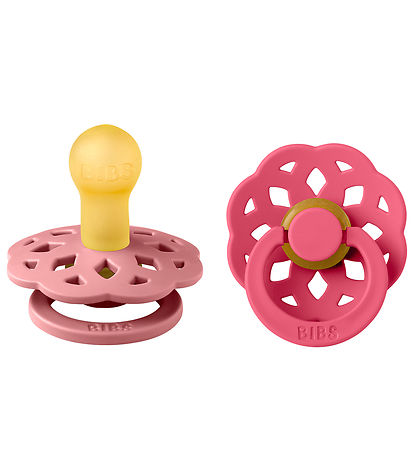 BIBS Bohemia Pacifiers - 2-Pack - Size 1 - Round - Dusty Pink/Co