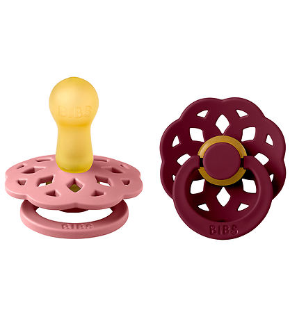 BIBS Boheme Pacifiers - 2-Pack - Size 2 - Round - Dusty Pink/Eld
