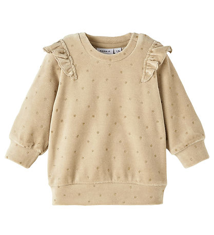 Name It Blússa - NbfNoya - Velúr - Oxford Tan