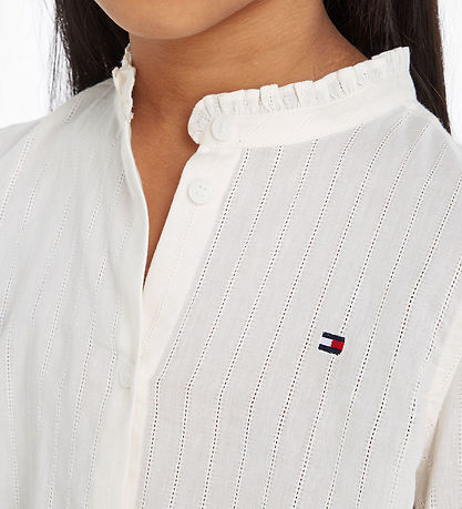 Tommy Hilfiger Hemd - Leiter Lace Frill Kragen - Ancient Whit