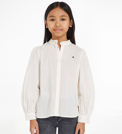 Tommy Hilfiger Hemd - Leiter Lace Frill Kragen - Ancient Whit