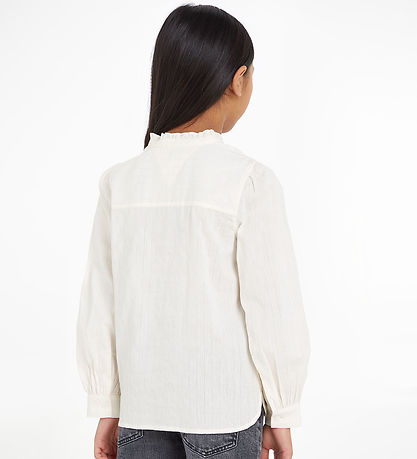 Tommy Hilfiger Hemd - Leiter Lace Frill Kragen - Ancient Whit
