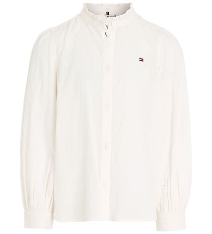 Tommy Hilfiger Hemd - Leiter Lace Frill Kragen - Ancient Whit