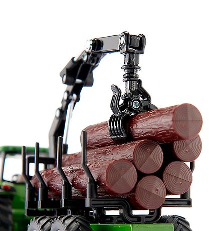 Siku Tractor w. Forestry trailer - John Deere 8430 - 1:50 - Gree