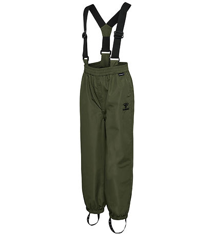 Hummel Shell trousers w. Suspenders - hmlMonsun Tex - Olive nigh
