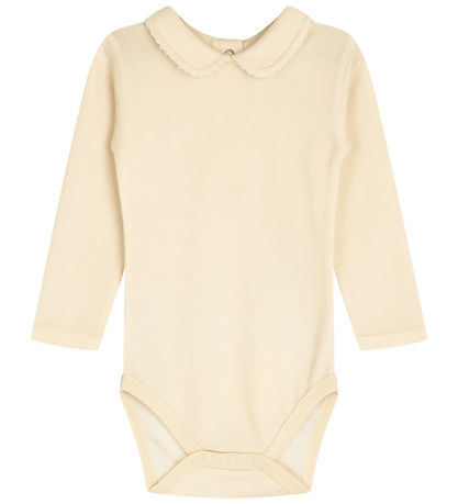Hust and Claire Bodysuit l/s - Wool/Bamboo - Beate - Ecru