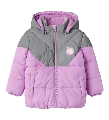 Name It Padded Jacket - NmfMaren - Violet Tulle w. Unicorn