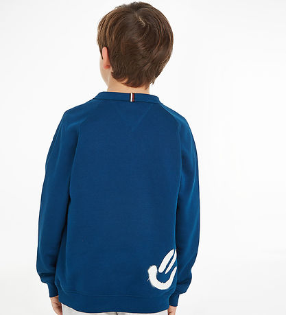 Tommy Hilfiger Peysa - Graffiti - Deep Indigo