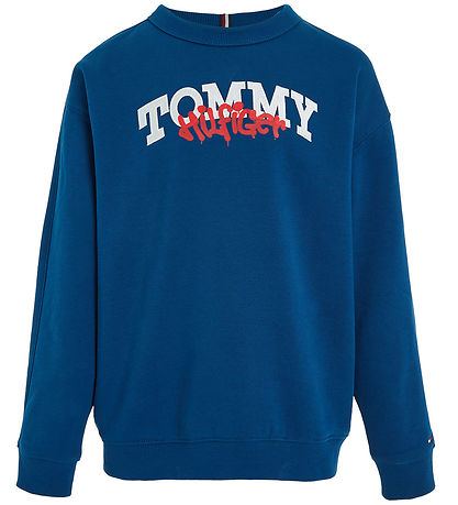 Tommy Hilfiger Peysa - Graffiti - Deep Indigo