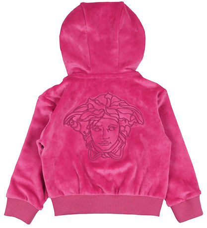 Versace Cardigan - Velvet - Fuchsia w. Logo