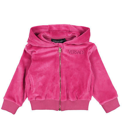 Versace Cardigan - Velvet - Fuchsia w. Logo