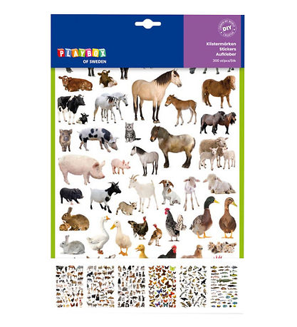 Playbox Límmiðar - 300 Stk. - Sætur Animals