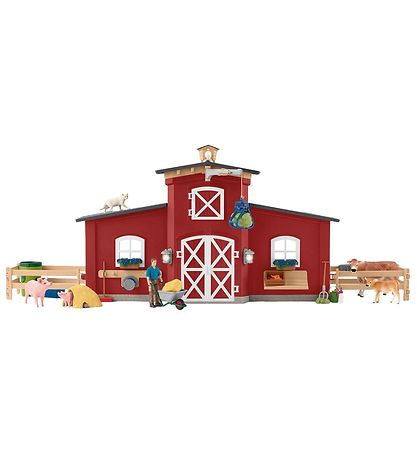 Schleich Farm World - 50x16x30 cm - Groot Schuur 42606 - Rood