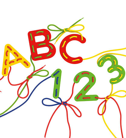 Quercetti Learning set - Lacing ABC+123 - Play Montessori - 2802