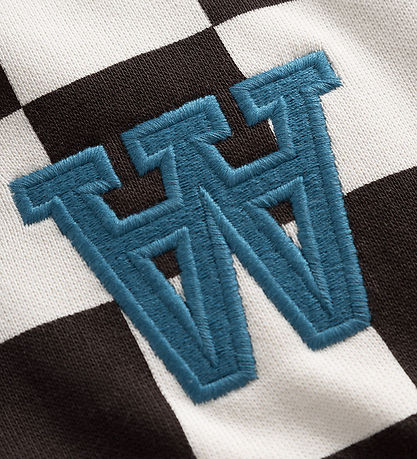 Wood Wood Sweatshirt - Root Kids Checkered - Off-White/Black Cof