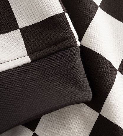 Wood Wood Sweatshirt - Root Kids Checkered - Off-White/Black Cof