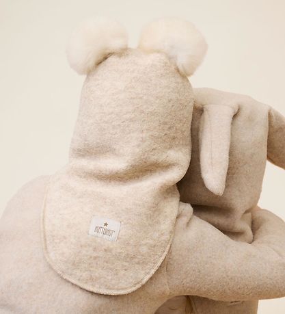 Huttelihut Balaclava - Wool/Cotton - 2-layer - BIG Bear - Sand M
