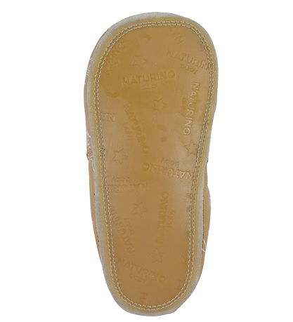 Naturino Leder-Krabbelschuhe - Plumard - Hellbraun/Weiß m. Dinos