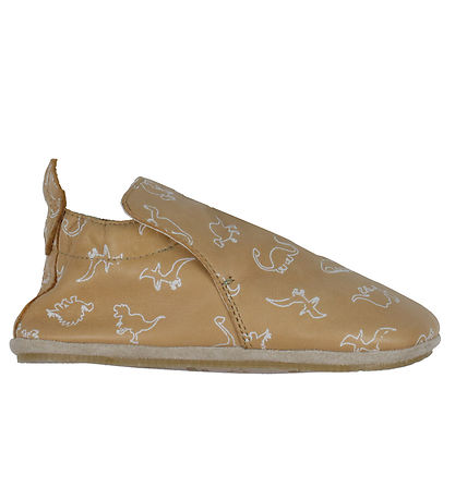 Naturino Leder-Krabbelschuhe - Plumard - Hellbraun/Weiß m. Dinos