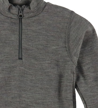 Joha Blouse w. Zipper - Wool - Grey