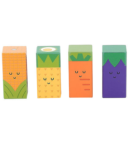 Vilac Blocks w. Sound - Wood - 11 Parts - Fruit and Vegetables