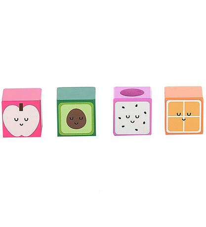 Vilac Blocks w. Sound - Wood - 11 Parts - Fruit and Vegetables