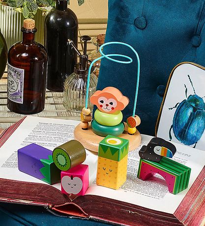 Vilac Blocks w. Sound - Wood - 11 Parts - Fruit and Vegetables