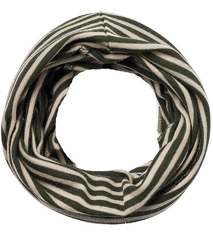 Wheat Bonnet/charpe Tube - Laine - Arta - Green Stripe