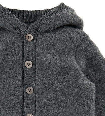 Mikk-Line Pramsuit w. Hood - Wool - Anthracite Melange