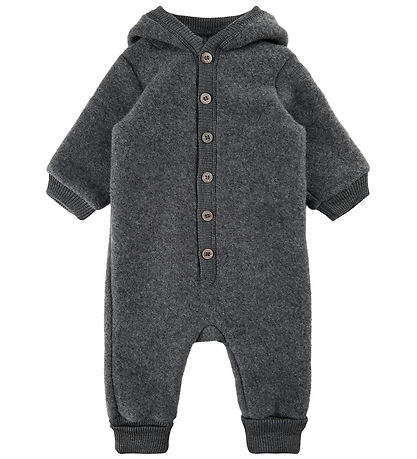 Mikk-Line Pramsuit w. Hood - Wool - Anthracite Melange