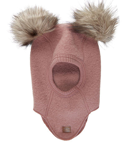 Mikk-Line Balaclava - Single Layer - Wool - Burlwood w. Pom-Pom