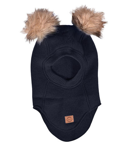 Mikk-Line Balaclava - Wool - Blue Nights w. Pom-Pom