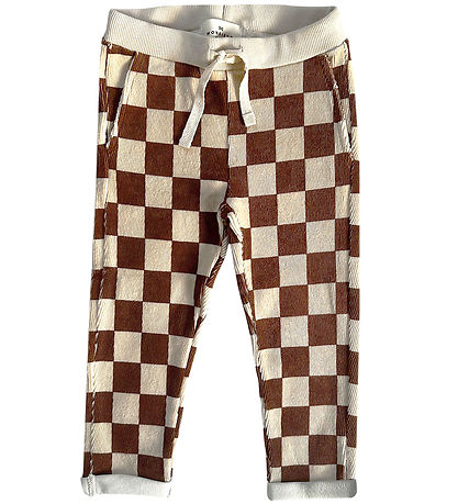 Monsieur Mini Corduroy Trousers - Check Offwhite/Ginger