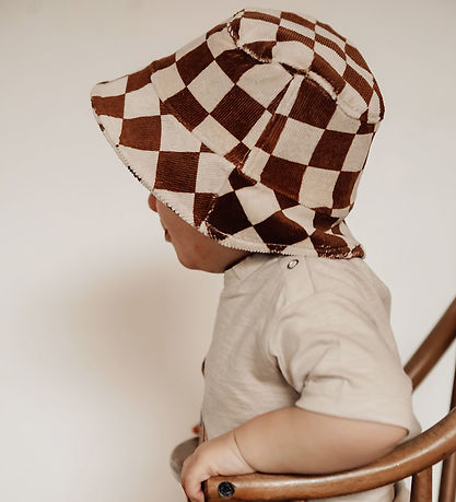 Monsieur Mini Bucket Hat - Corduroy - Check Offwhite/Ginger
